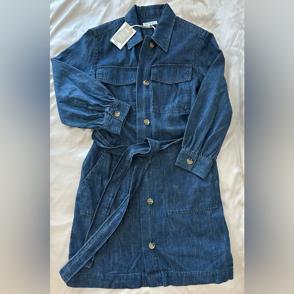 Denim Belted Jacket Dress with Better Sourced 100% Cotton New With Tag